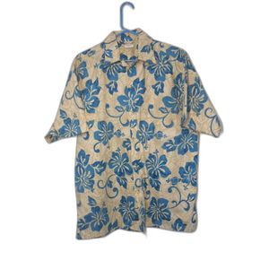 Go Barefoot Men's Vintage Hawaiian Camp Shirt Size L